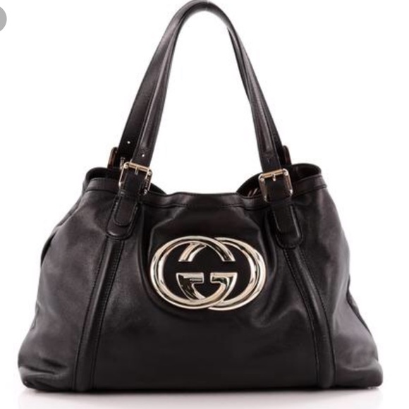 Gucci Handbags - Authentic Gucci britt blk leather bag-code(162094)